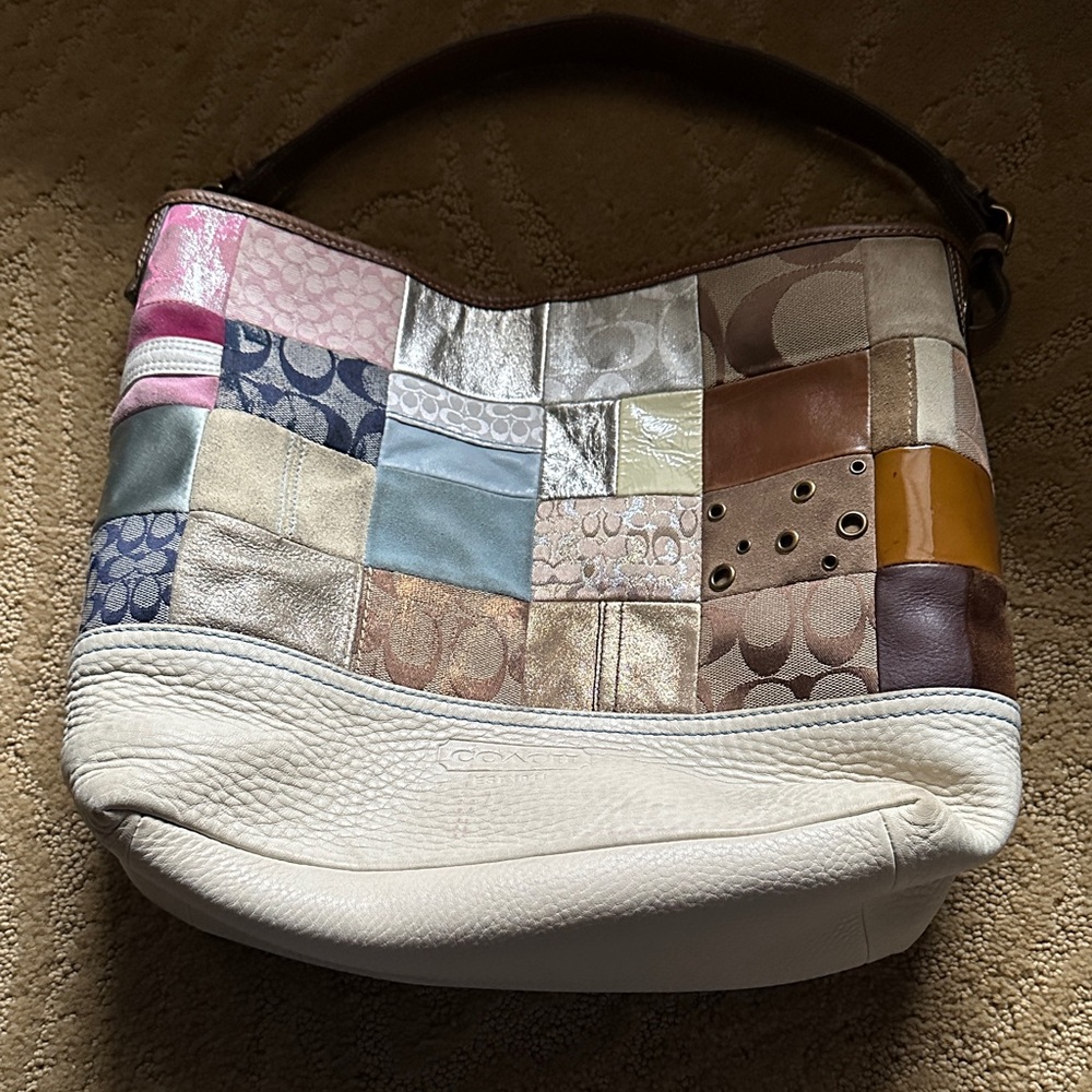 Coach Patchwork Shoulder Bag in Multicolor Tones